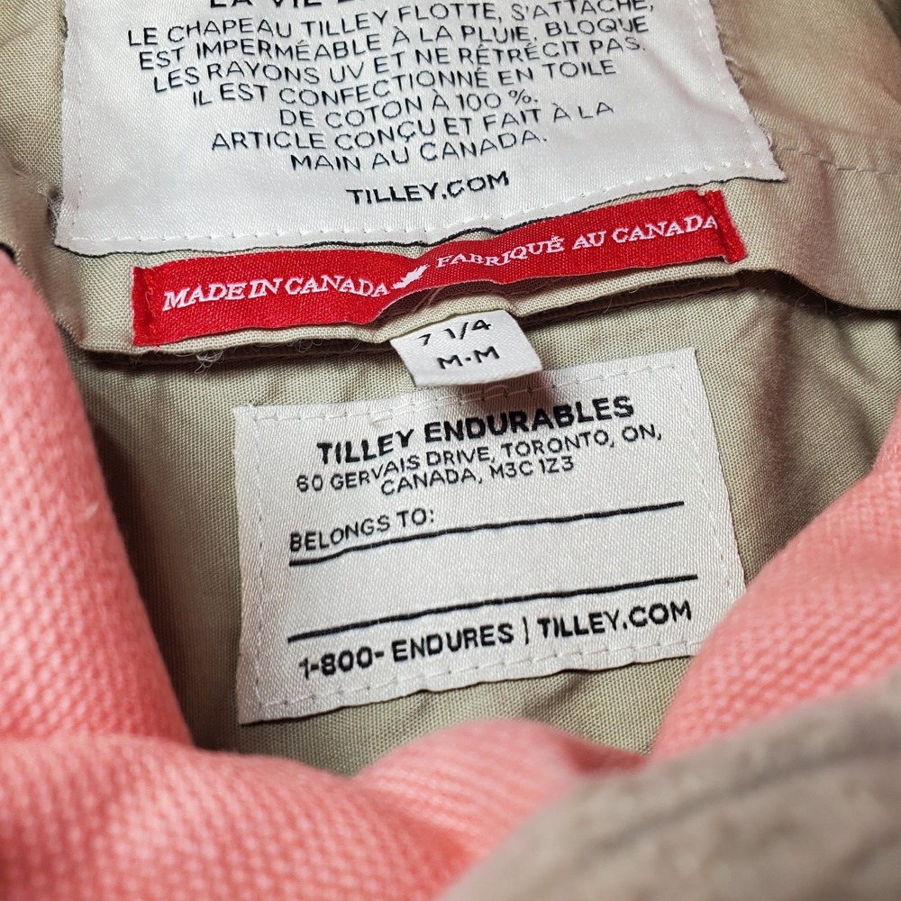 Tilley Heritage Endurables Pink‎ Bucket Hat Size 7 1/4 Medium Made In Canada - Picture 10 of 10
